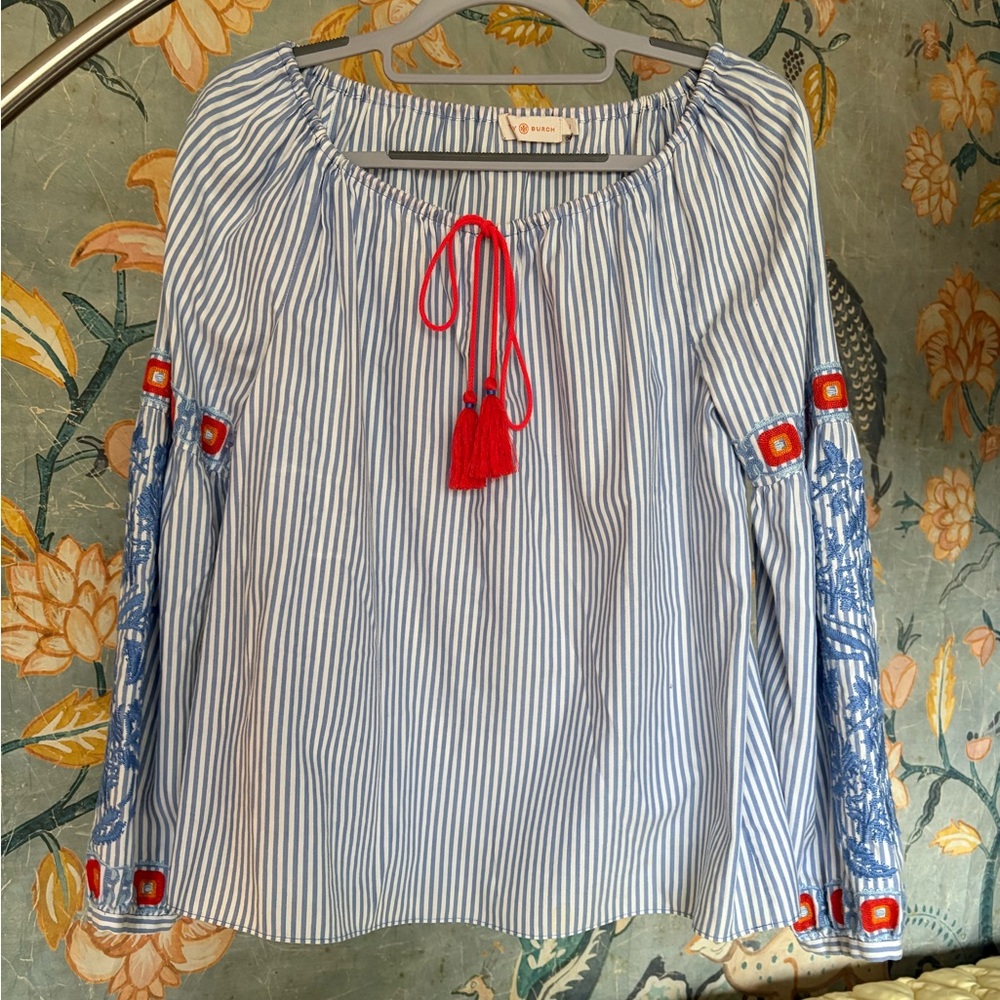Tory Burch Striped Blouse size 2